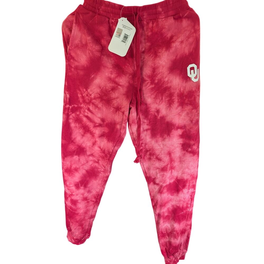 ZooZatz Oklahoma Sooners Tie Dye Jogger Sweatpants NWT Small Crimson OU